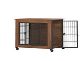 27.2" Dog Crate Furniture with Wheels for Small Dogs, Heavy Duty Dog Kennel Indoor with 2 Doors, 94926706