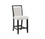 ZUN 2pc Farmhouse Counter Height Upholstered Dining Chair Stools Upholstered with Comfortable Gray B011P145254