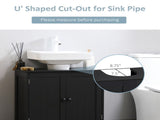 Bathroom Cabinet with 2 Doors and Shelf Bathroom Vanity black-AS Prohibited by 34763174