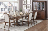 Formal Traditional Design Armchair Set of 2 Cherry Finish Fabric Upholstery Nailhead Trim Wooden B011P239542
