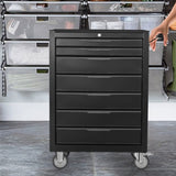 ZUN 7-Drawering Tool Chest Cabinet, Large Capacity Metal Tool Box with Wheels and Cylinder Locking, W3037P242000