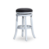 30" Bar Stool, White Finish, Charcoal Fabric Seat B04660745