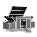 ZUN Weatherproof Wood Chicken Coop with Nesting Boxes, Indoor Outdoor, Gray W2181P151916