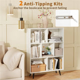 7 Cube Bookcase 3-Tier Modern Storage Organizer with 4 Metal Legs Bookshelves 68770112