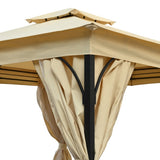 TREXM 10x12 Outdoor Gazebo Tent with Double Roofs, Patio Gazebo with Mosquito Netting and Privacy N715P261157A