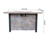 44" W x 25" H Outdoor Patio Propane Gas Fire Pit Table - 50,000 BTU High-temperature-resistant W2691P233033