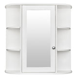3-tier Single Door Mirror Indoor Bathroom Wall Mounted Cabinet Shelf White 48311781