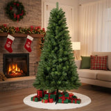 6FT Christmas Tree with 490 Tips Artificial Plant PVC Green Leaf Tree Sturdy 4-Leg Stand for Indoor 13185798