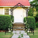 Metal Garden Arch with Adjustable Width W68.11''W94.29'' Climbing Plants Support Rose Arch Outdoor W1586P268890