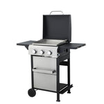 ZUN 3-Burner Propane Gas BBQ Grill, SS Plancha, 36900BTU Output With Wire Enamel Cooking Grids For W2938P208388