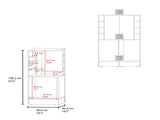 White Corner Bar Cabinet with Bottle Rack and Open Shelf B062P290255
