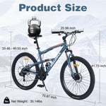 ZUN 26 inch Mountain Bike 21-Speed Dual Suspension Aluminum Alloy Frame For Men and Women's Bike W1019P179700