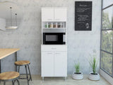 Della 60 Kitchen Pantry with Countertop, Closed & Open Storage -White B07091844