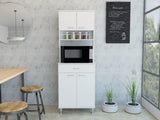 Della 60 Kitchen Pantry with Countertop, Closed & Open Storage -White B20091844