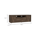 ZUN Lyon Tv Stand for TV´s up 55", One Cabinet, Double Door -Dark Walnut B07091937