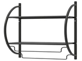 Black Rust-Proof Wall Bathroom Shelving Unit with Dual Hanging Bars, Adjustable Layout Mesh Storage 62719397