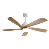 52 Inch Ceiling Fan With Dimmable LED Light 5 Solid Wood Blades Smart Remote Control Reversible DC W934P200090