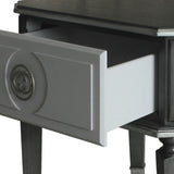 Charcoal and Light Grey End Table with 1 Drawer B062P185733