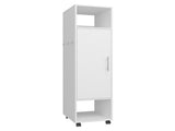 Armoire 62.9"H, with 1 Door, 3 Shelves, and Full-Length Mirror, White B097P250837
