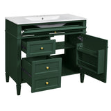 36'' Bathroom Vanity with Top Sink, Modern Bathroom Storage Cabinet with 2 Drawers and a Tip-out N710P230246F