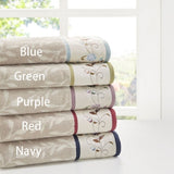 ZUN Embroidered Cotton Jacquard 6 Piece Towel Set B03598766