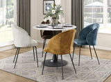 Beige Velvet Fabric Upholstery Side Chairs 2pc Set Black Metal Legs Modern Home Furniture B011P243653