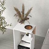 Everet 25" High 3-Tier Side Table Black White - Natural Oak B200P286974