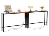 2 Pack 39.4" Narrow Console Sofa Table with Power Outlets and USB Ports, Long 66740775