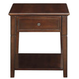Walnut End Table with Bottom Shelf B062P189244