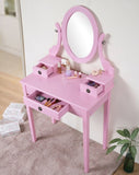 ZUN Moniys Wood Moniya Makeup Vanity Table and Stool Set, Pink T2574P163831