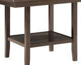 ZUN Dark Brown Finish Counter Height Table 1pc Functional Lazy-Susan and Display Shelf Dining Furniture B01152743