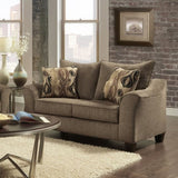 Camero Fabric Pillowback 2-Piece Living Room Set, Sofa and Loveseat, Brown T2574P195444
