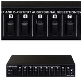 Audio Switcher Audio Selector 10 IN 2 OUT or 2 IN 10 OUT Lossless SwitchinO2 35205428