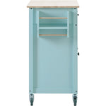 ZUN Kitchen Island Cart with 4 Door Cabinet and Two Drawers and 2 Locking Wheels - Solid Wood Top, 78818637