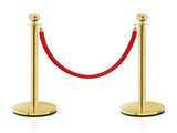 4PCS Gold Stanchions Posts with 3PCS 5 ft Red Velvet Rope, Red Velvet Rope Stanchion Set Crowd 82790291