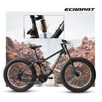 ZUN A26309 26 inch Mountain Bike,Full-Suspension 21 Speeds Drivetrain with Disc-Brake MTB Bicycle, 26*4" W1856P153474