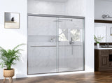 (NEW) 56"-60"W*72" H Semi-Frameless Double Sliding Shower Door, Bypass Shower Door, 1/4" (6mm) Thick W2813P388006