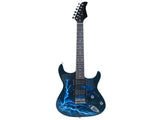 Lightning Style Electric Guitar with Power Cord/Strap/Bag/Plectrums Black & White 11853824