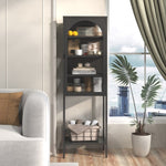 ZUN Metal Glass Door Display Storage Cabinet - 5-Tier Cube Bookshelf Storage Cabinet with 3 Adjustable W2735P186327