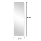 65"x 24" inch Full Body round corner mirror for Living Room Bedroom Cloakroom Wall with 09951334