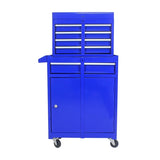 ZUN Detachable 5 Drawer Tool Chest with Bottom Cabinet and One Adjustable Shelf--Blue 35102521