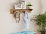 Wall Mount Coat Rack with Shelf - 31.5"x5.5"x8", 6 Hooks & 110LBS Capacity 23101539