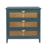 ZUN 3 Drawer Cabinet,Natural rattan,American Furniture,Suitable for bedroom, living room, study W68858063