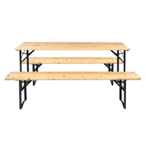 ZUN Picnic Combo 3PCS Set, 5.8FT Wood Table and Bench Set 42884483