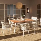 Maiden 71" 6-Seater Teak & Aluminum Patio Dining Table, Natural Teak B2719P245997