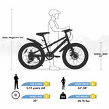 20 Inch Kids Bicycles , Fat Tire Mountain Bike for Boys and Girls Age 5 Years ,Dual-Disc W1019P203874