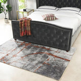 Quarry 5x6.5' Abstract Area Rug, Gray & Orange Polypropylene B2719P245965