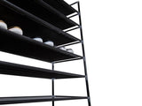 Simple Assembly 10 Tiers Non-woven Fabric Shoe Rack with Handle Black 09118924