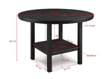 1pc Contemporary Transitional Style Counter Height Round Table w Lazy Susan Charcoal Finish B011P261860