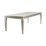 ZUN Modern Glam Design 1pc Dining Table with Extension Leaf Silver Finish Acrylic Inset Framing Dining B011104400